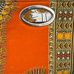 Orange Patterned Clutch